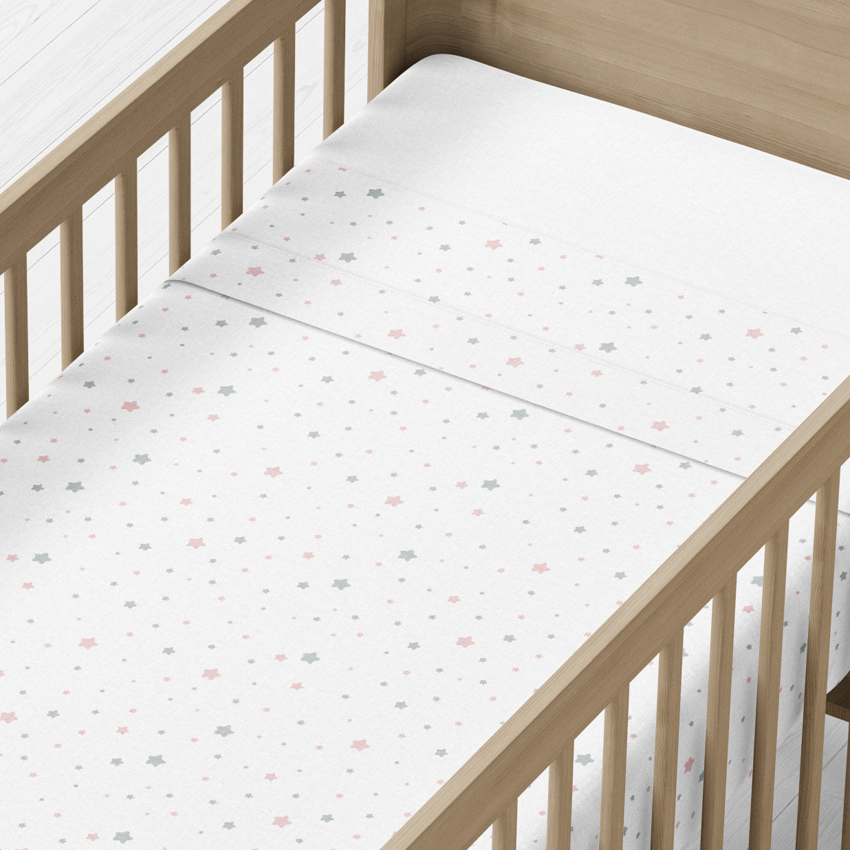 Juego de sábanas estrellas Rosa Cuna