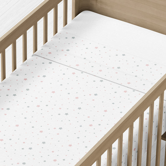 Juego de sábanas estrellas Rosa Cuna